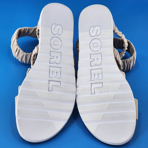 SOREL Women's Ella II Ankle Strap Sandals Stretch Strappy Suede Zip Gray - Picture 9 of 9